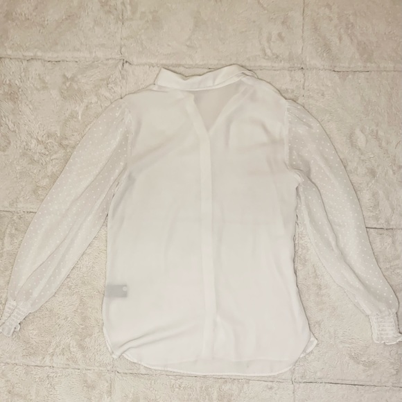 White Polka Dot Sleeves Blouse - Picture 2 of 5